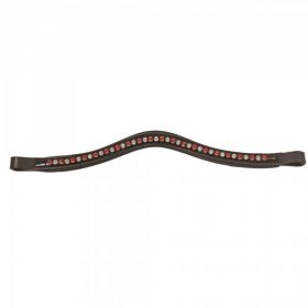 JHL Patent Leather Red & Clear Diamante Padded Browband Red - Clear