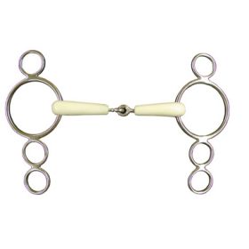 JHL Pro Steel Flexi Continental 4-Ring Jointed Snaffle