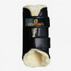Kentucky Turnout Boots Leather Front - Pair  Black