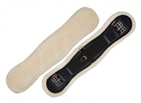 LeMieux Integrated Web Dressage Girth with Wool Black - Natural - LeMieux