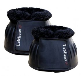 LeMieux Rubber Bell Boots with Fleece  Black