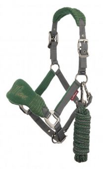 LeMieux Vogue Fleece Headcollar & Leadrope Hunter Green - LeMieux