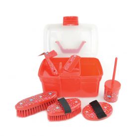 Lincoln Star Pattern Grooming Kit  Red