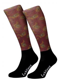 LeMieux Footsie Sock -Saddles-One Size Child 10-3 Clearance - LeMieux