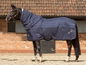 Mark Todd Ultimate Heavyweight Stable Rug 400g-5'9 - EU 130-Navy/Beige/Royal Check - Mark Todd Collection