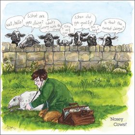 James Herriot Greeting Card - Nosey Cows