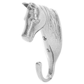 Perry Equestrian Horse Head Single Stable/Wall Hook Silver