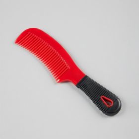 Premier Equine Plastic Mane Comb with Handle - Large - Red