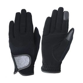 Hy5 Roka Riding Gloves Black - Silver -  HY