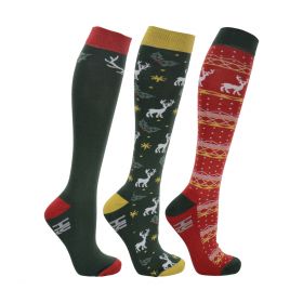 Hy Equestrian Christmas Socks (Pack of 3)