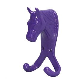 Perry Equestrian Horse Head Double Stable/Wall Hook Purple