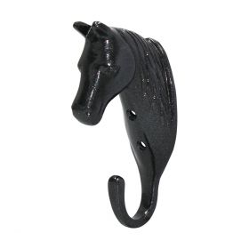 Perry Equestrian Horse Head Single Stable/Wall Hook Black