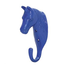 Perry Equestrian Horse Head Single Stable/Wall Hook Blue