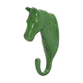 Perry Equestrian Horse Head Single Stable/Wall Hook Green