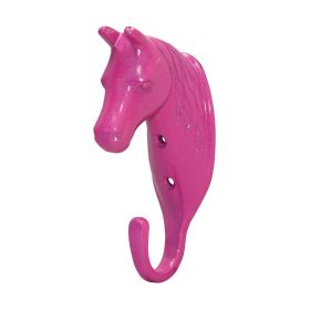 Perry Equestrian Horse Head Single Stable/Wall Hook Pink
