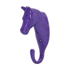 Perry Equestrian Horse Head Single Stable/Wall Hook Purple