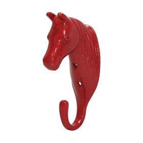 Perry Equestrian Horse Head Single Stable/Wall Hook Red