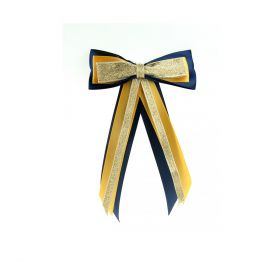 ShowQuest Hairbow and Tails Navy - Sunshine - Gold