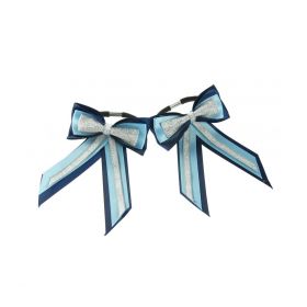 ShowQuest Piggy Bow and Tails Navy - Pale Blue - Silver