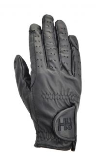 Hy5 Leather Riding Gloves Black -  HY