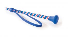 HySCHOOL Great Britain Style Jump Whip - Red  White & Blue - 60cm