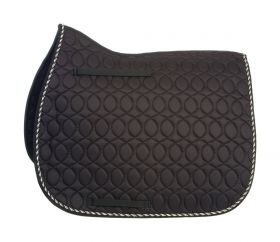 HySPEED Deluxe Saddle Pad With Cord Binding Black - White