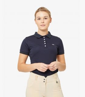 Premier Equine Pro Polo Ladies Technical Riding Shirt Navy