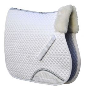 Rhinegold Quilted Saddlecloth With Sheepskin Wither Pad White - Rhinegold