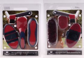 Rhinegold Soft Touch Grooming Brush Set Red