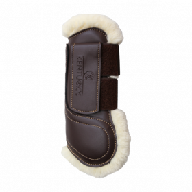 Kentucky Sheepskin Leather tendon boots hook & loop - Brown - Kentucky Horsewear