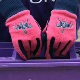 Tuffa Shetland Gloves Childs Raspberry - Navy