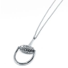 Equetech Snaffles Bit Diamante Necklace Silver - Equetech