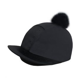 WHITE & BURGUNDY RIDING HAT COVER 