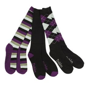 Dublin Socks 3 Pack Black/Purple/Grey - Dublin