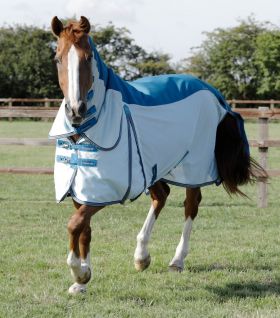 Premier Equine Stay-Dry Mesh Air Fly Rug with Surcingles - Blue -  Premier Equine