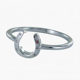 Reeves & Reeves Sterling Silver Pavé Horseshoe Ring
