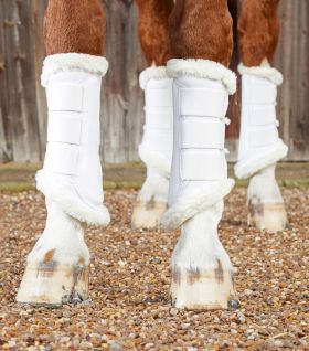 Premier Equine Techno Wool Brushing Boots - White