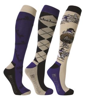 Hy Equestrian Thelwell Collection Jump Socks (Pack of 3) - HY