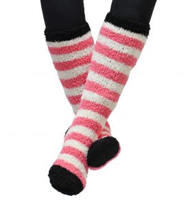 Rhinegold Junior Soft Touch Knee High Socks - Pink White