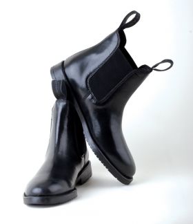 Rhinegold Childrens Classic Leather Jodhpur Boots (sizes 10-5) Black
