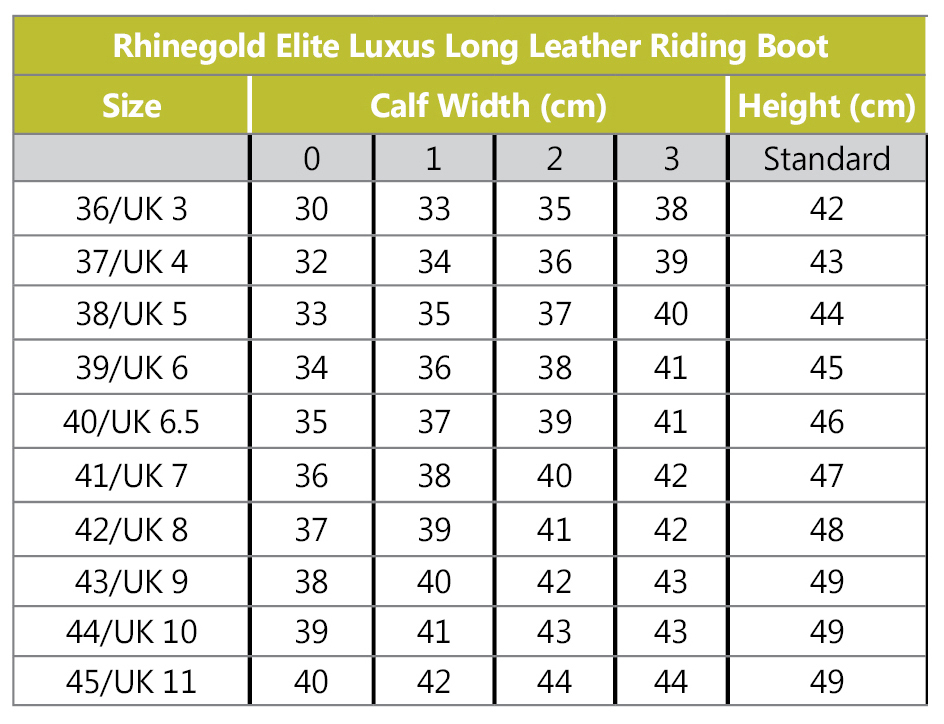 Rhinegold Elite Luxus Leather Riding Boot Standard Height Brown Long Riding Boots Rhinegold