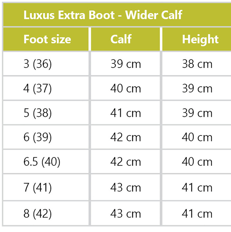 Rhinegold Wide Leg Luxus Extra Leather Riding Boot Size Chart