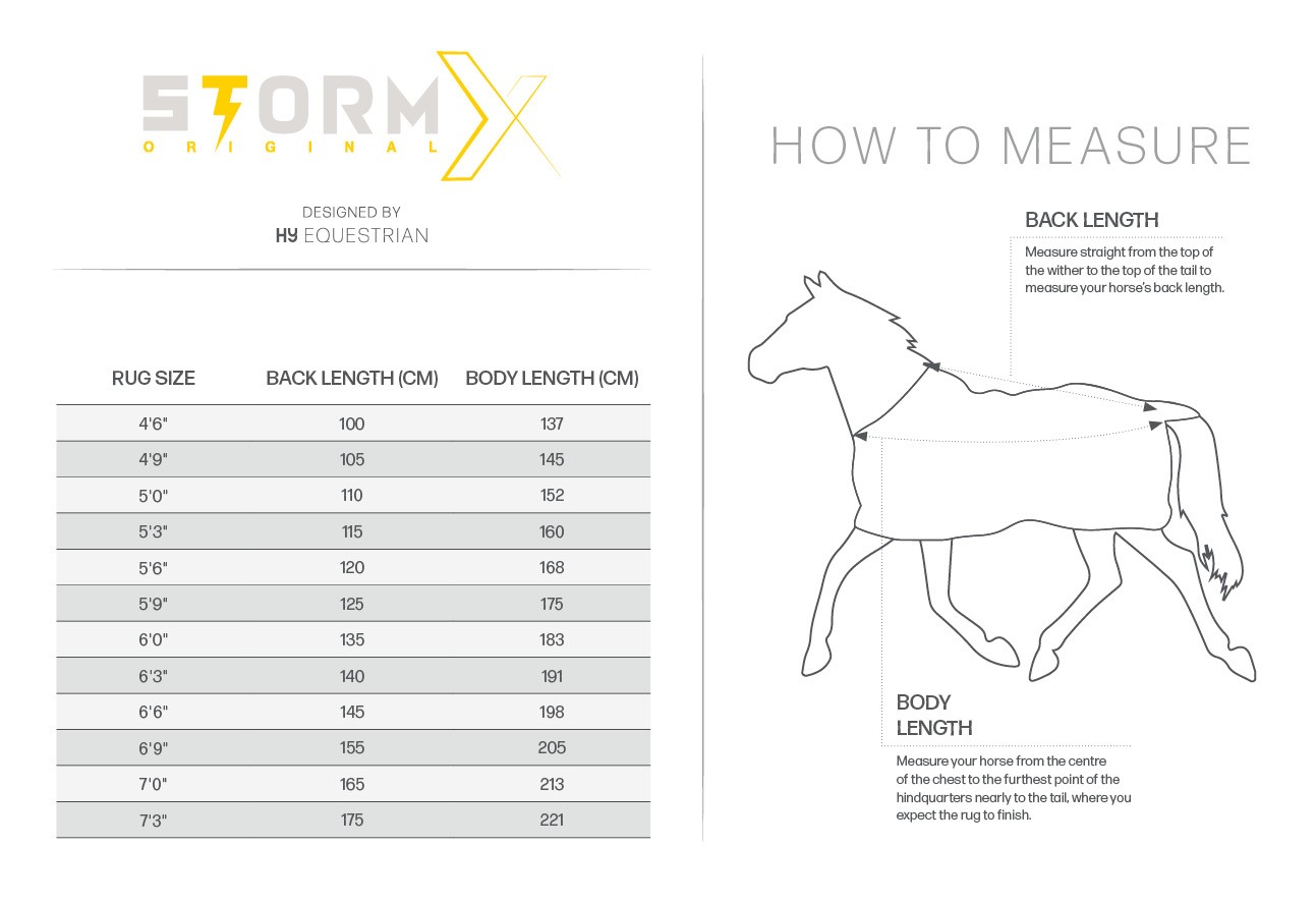 Stormx Rug Size Chart